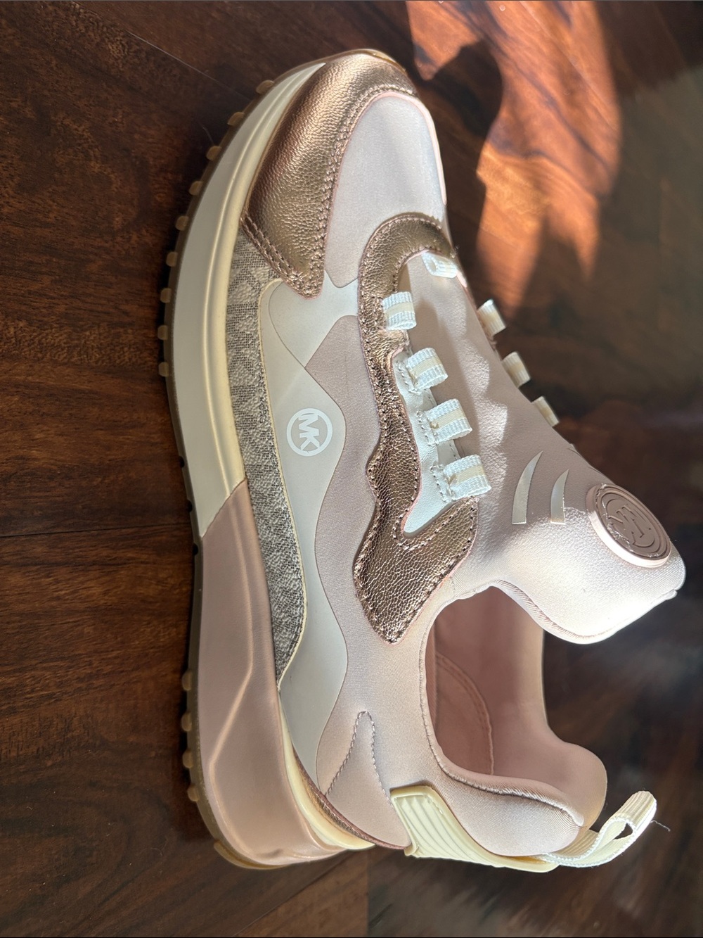 Michael Kors Rose Gold and Blush Runner Sneakers - Picture 6 of 8